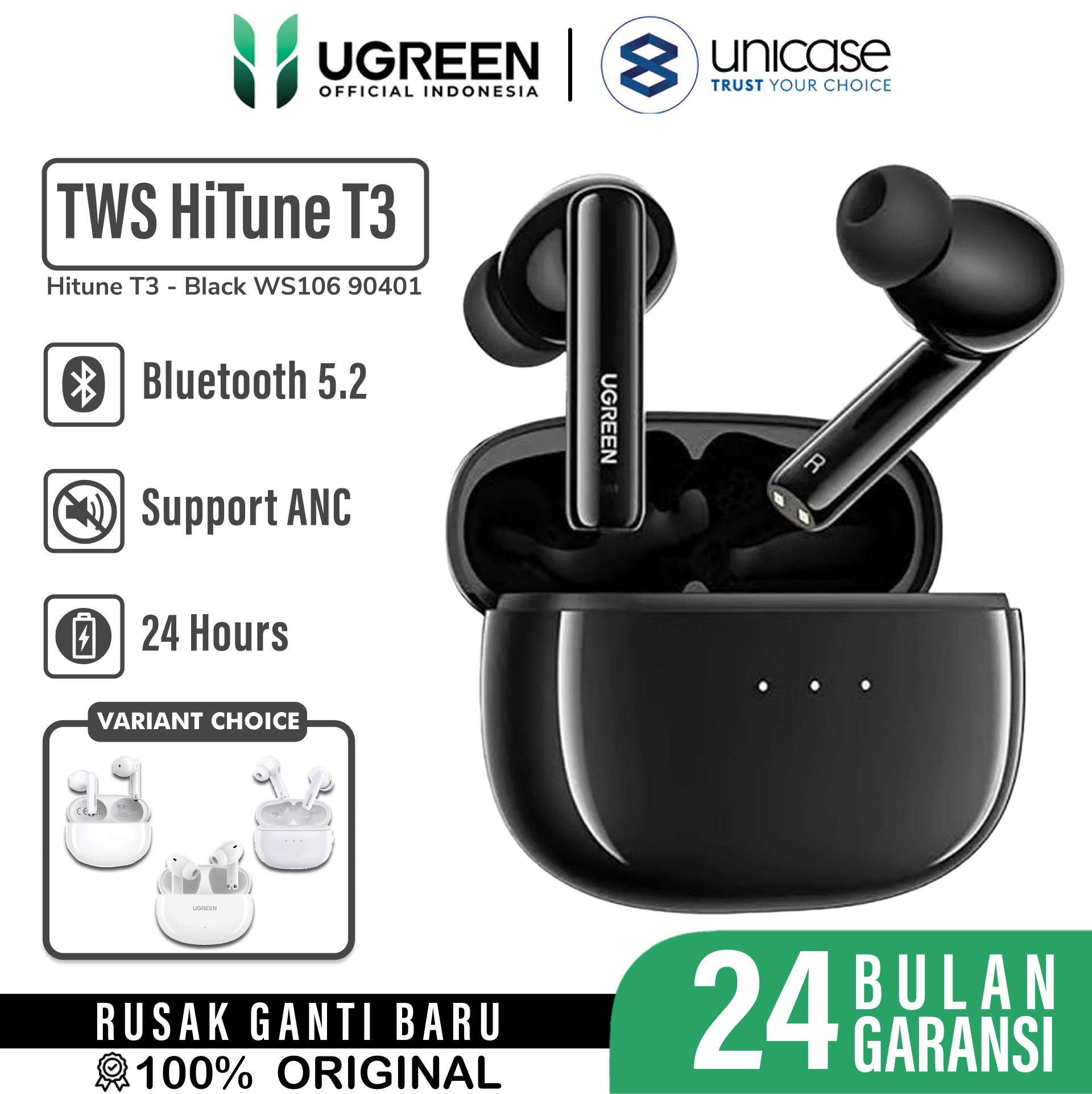 UGREEN True Wireless HiTune T3 - Black WS106 90401