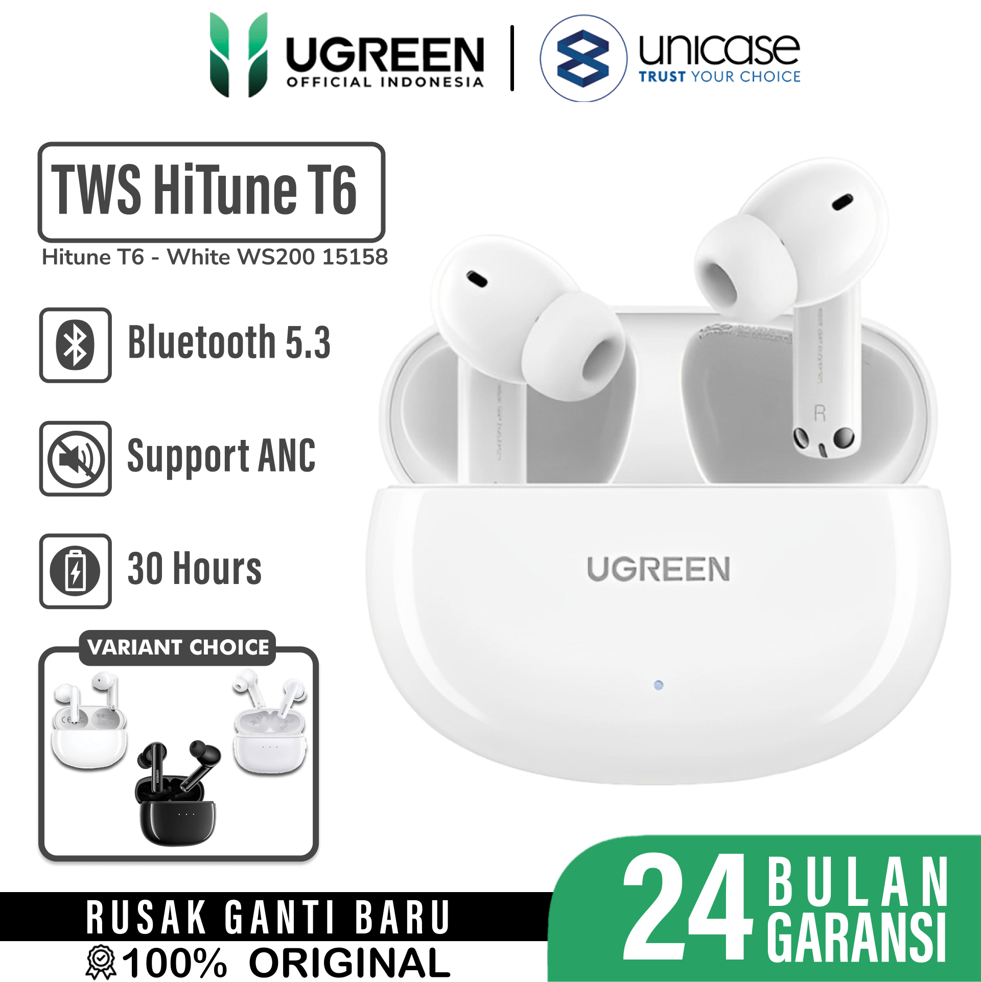 UGREEN True Wireless HiTune T6 - White WS200 15158