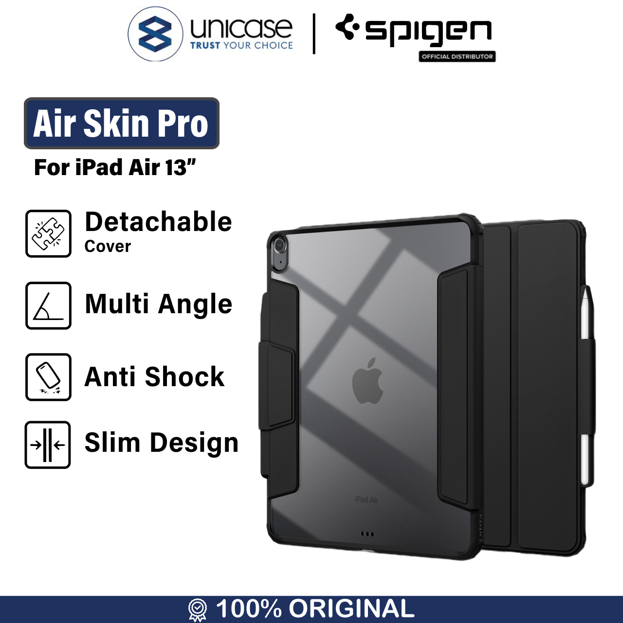 Spigen iPad Air 13" (2025 / 2024) Case Air Skin Pro - Black ACS07678