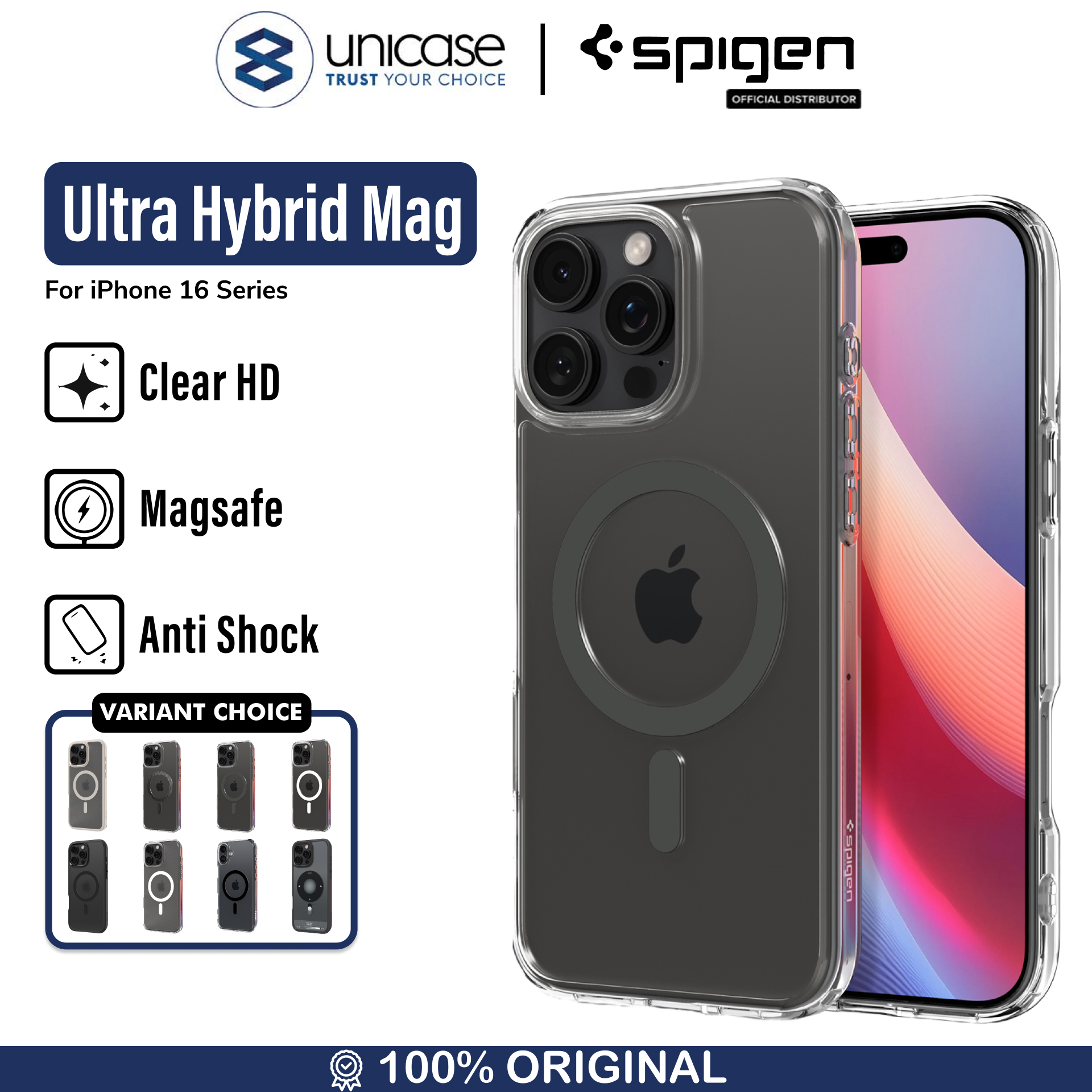 Spigen iPhone 16 Pro Case Magsafe Ultra Hybrid MagFit - Graphite ACS08130