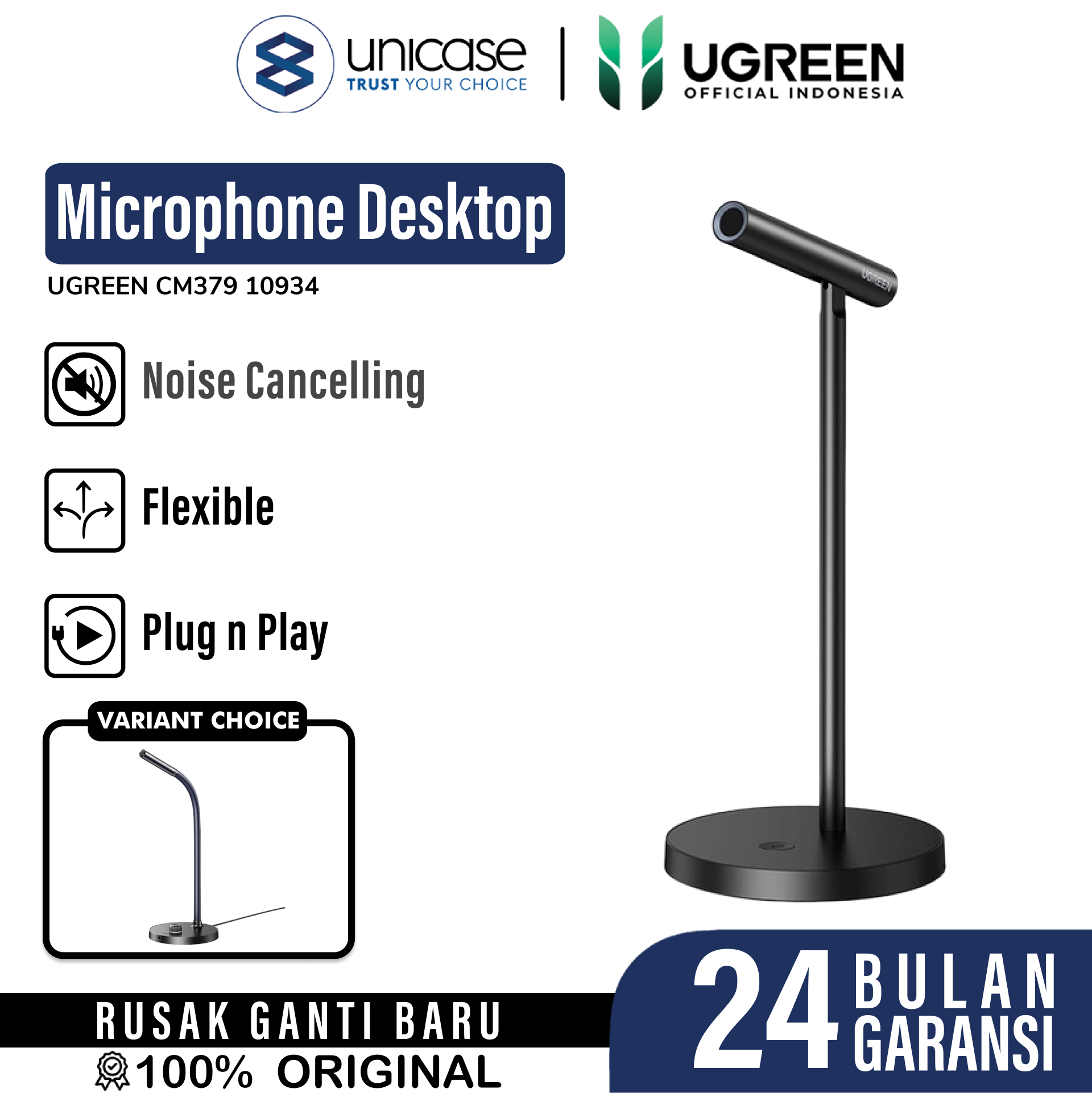 UGREEN Microphone Desktop USB A - Black CM379 10934