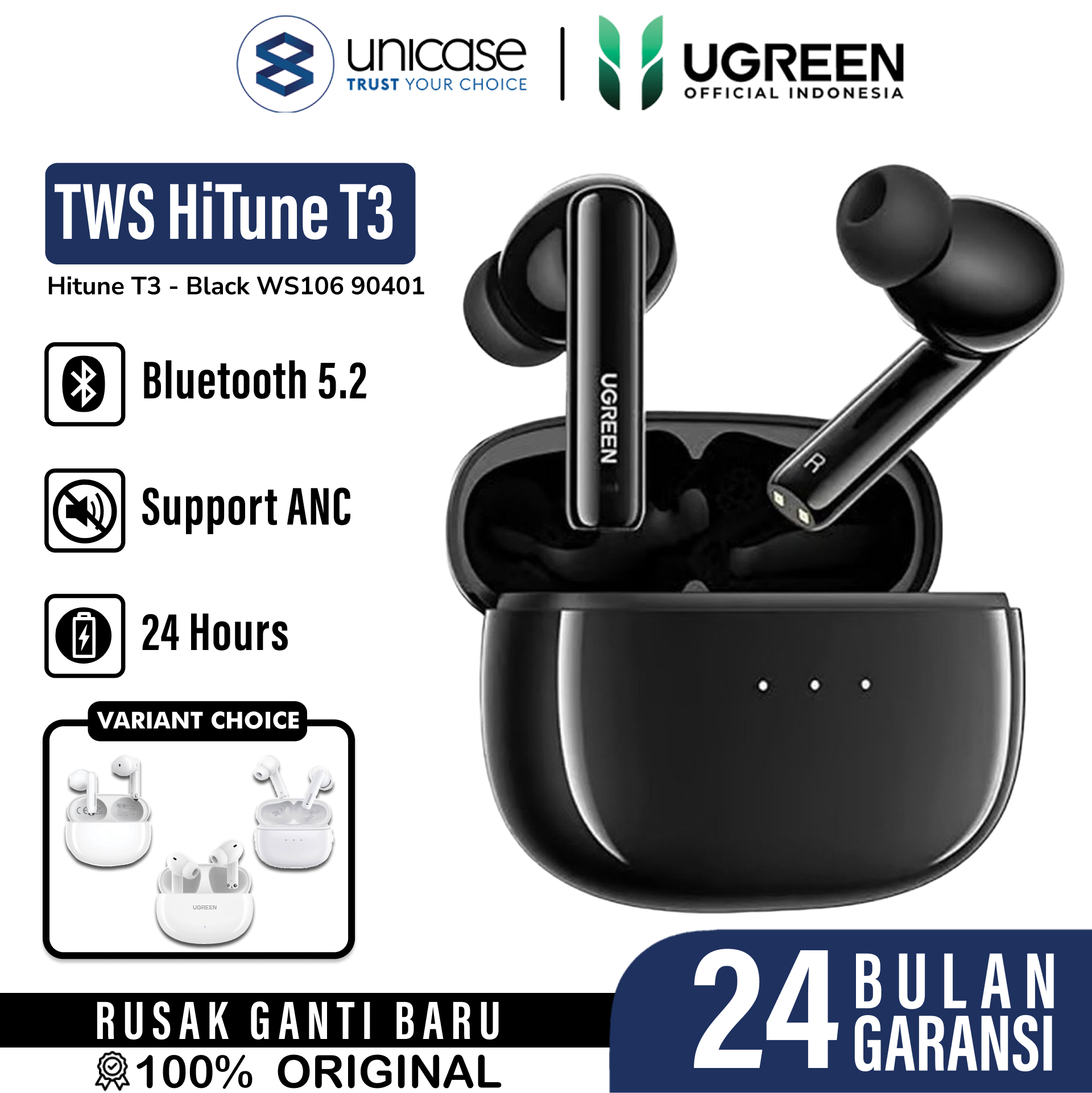 UGREEN True Wireless HiTune T3 - Black WS106 90401