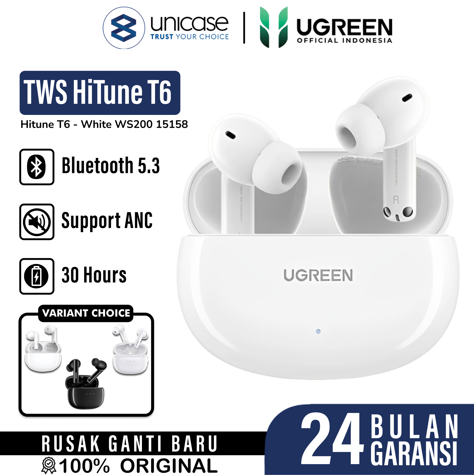 UGREEN True Wireless HiTune T6 - White WS200 15158