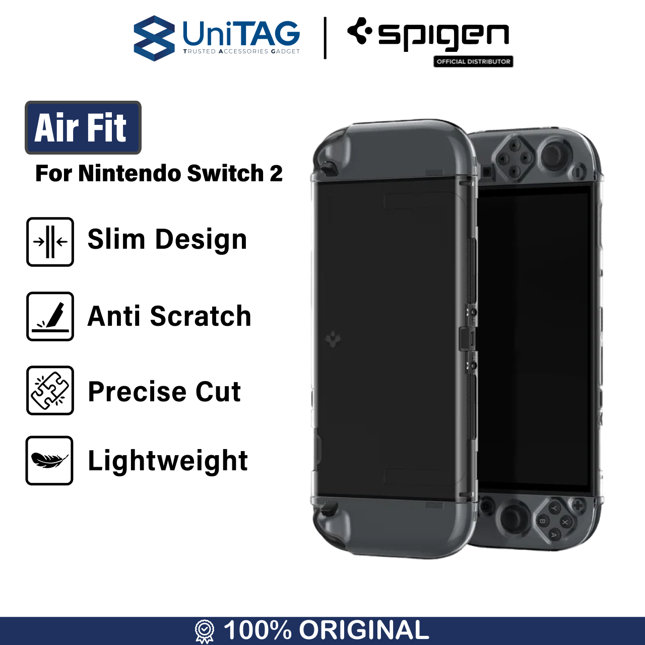 Spigen Nintendo Switch 2 Case Air Fit - Crystal Clear ACS09311