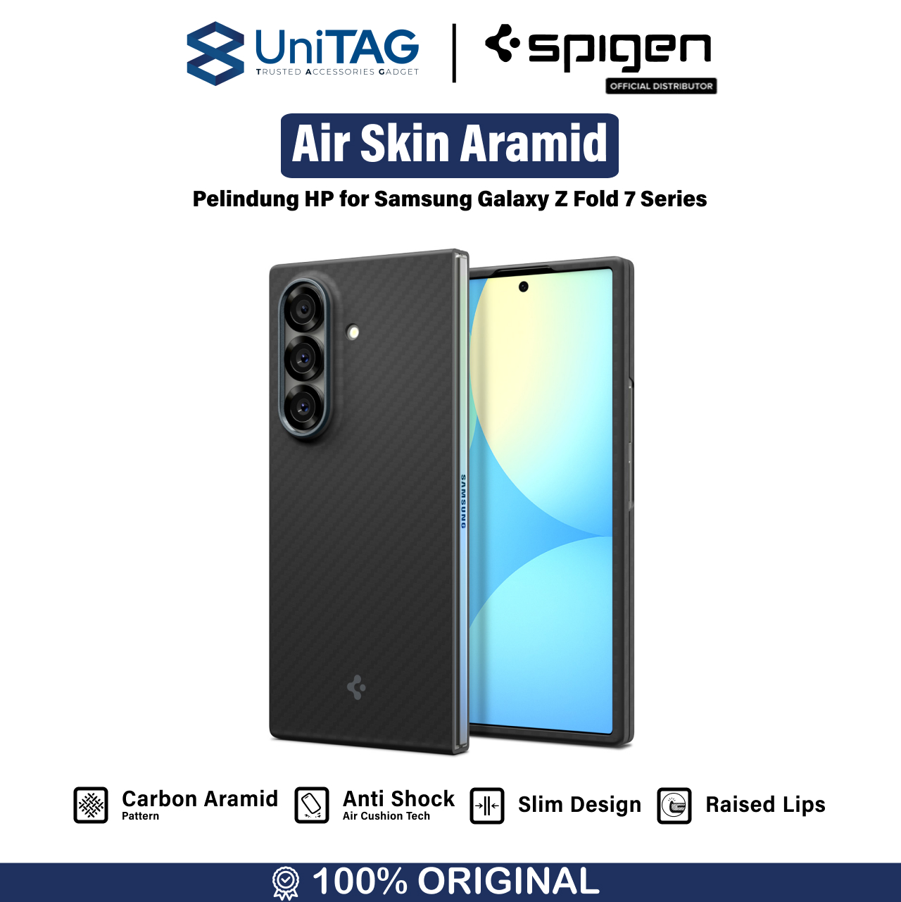 Spigen Galaxy Z Fold 7 Case Air Skin Aramid - Black ACS09555