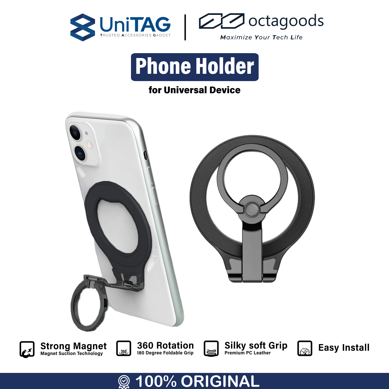 Ulanzi Camera Grip Magsafe Detachable Bluetooth Shutter - Black MA35