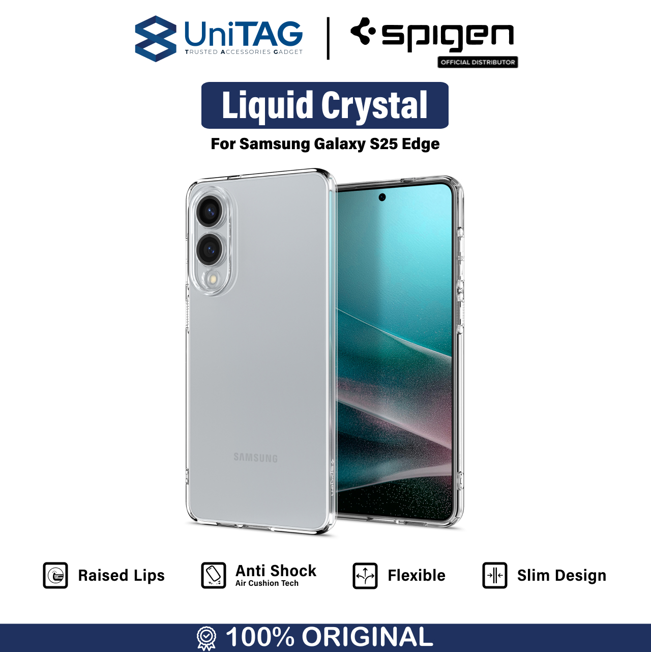 Spigen Galaxy S25 Edge Case Liquid Crystal - Crystal Clear ACS09425