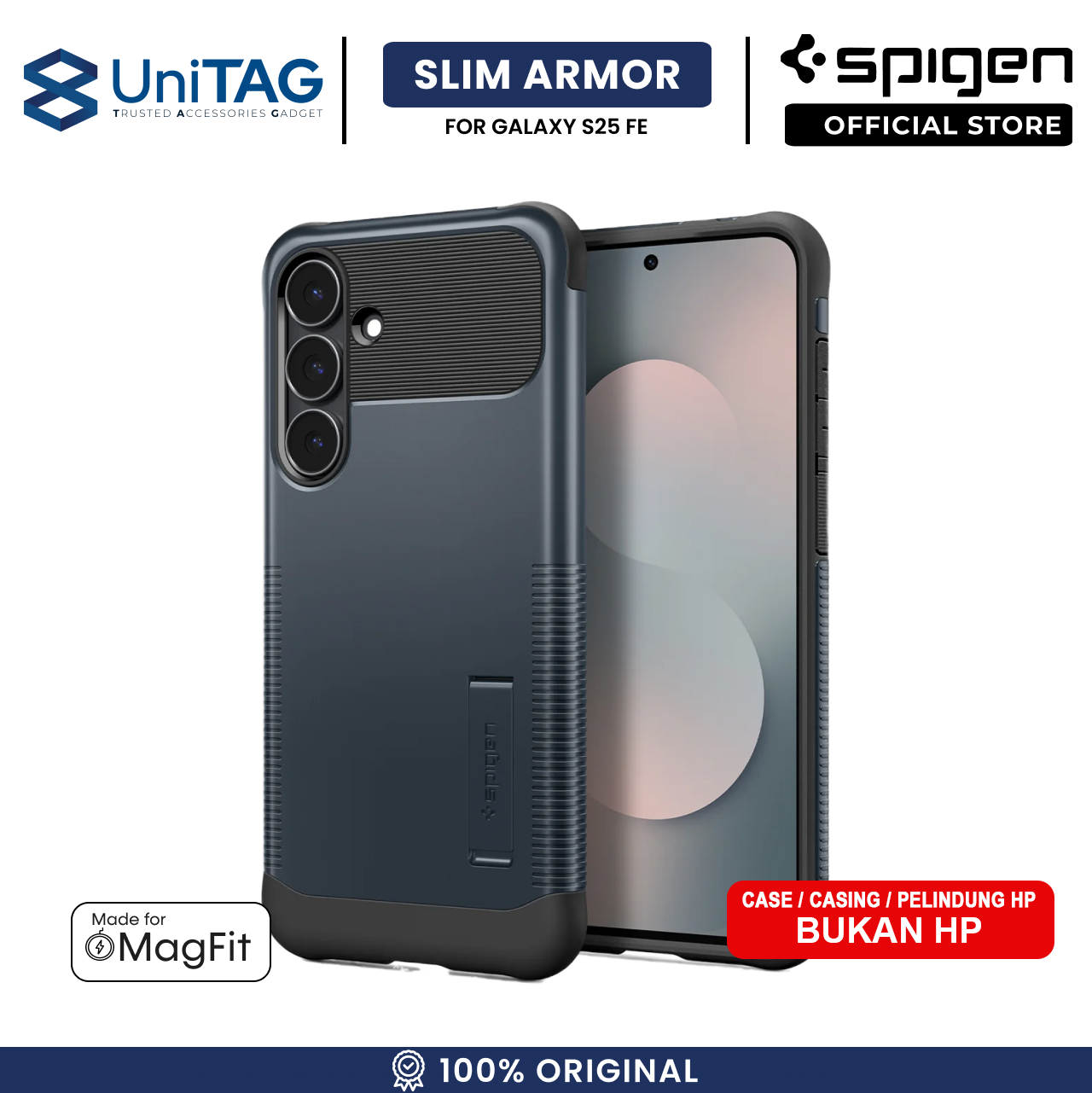 Spigen Samsung Galaxy S25 FE Case Slim Armor MagFit - Metal Slate ACS10022 (Offline SKU)