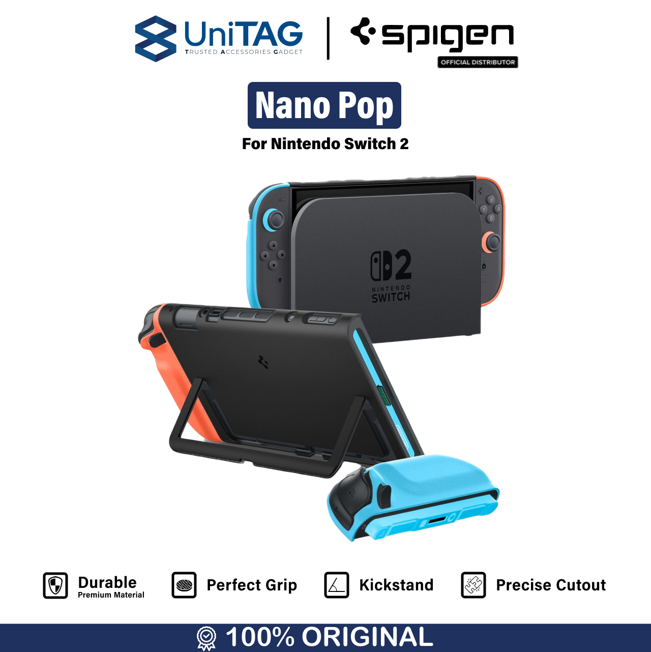 Spigen Nintendo Switch 2 Case Nano Pop - Blueberry Navy ACS09076