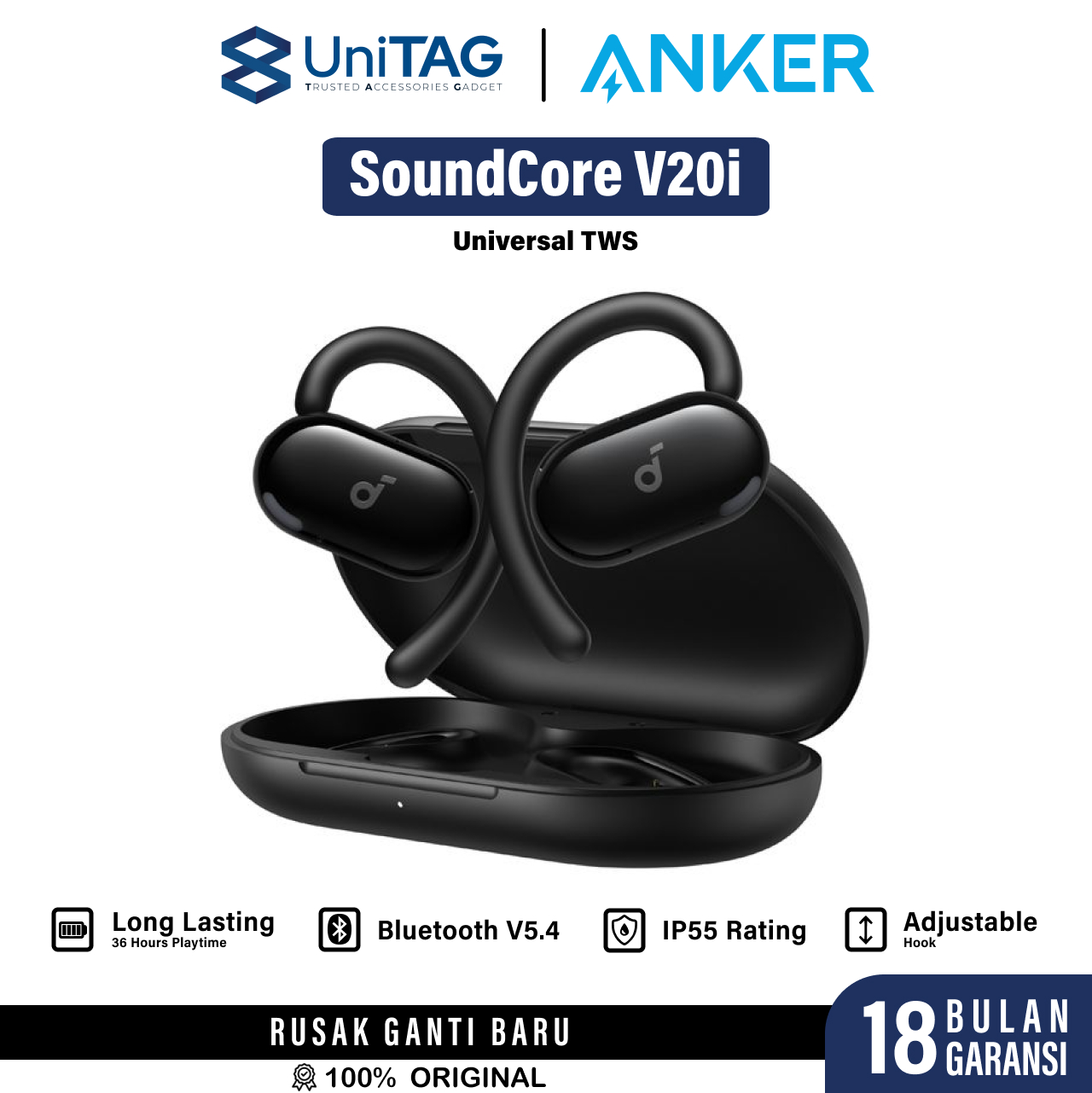 Anker TWS Open Ear Soundcore V20i - Black A3876H11