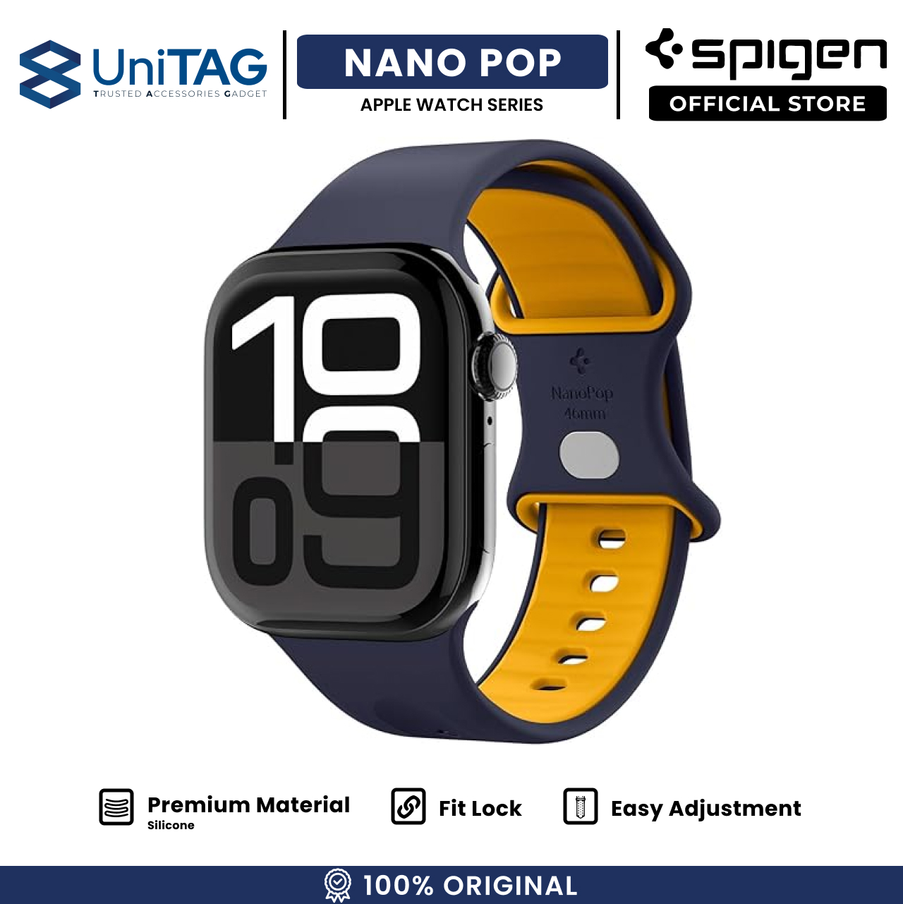 Spigen Apple Watch 49mm / 46mm / 45mm / 44mm / 42mm (Series 3 / 2 / 1) Strap Band Nano Pop - Blueberry Navy AMP09322