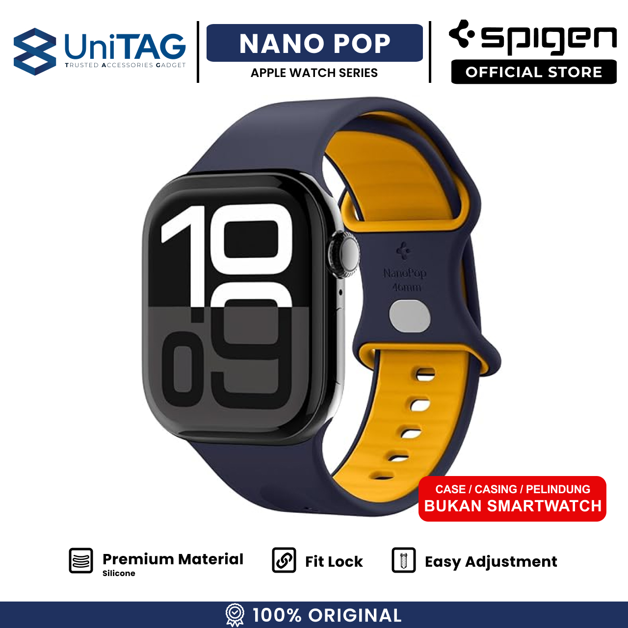 Spigen Apple Watch 49mm / 46mm / 45mm / 44mm / 42mm (Series 3 / 2 / 1) Strap Band Nano Pop - Blueberry Navy AMP09322
