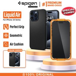 SPIGEN Liquid Air Black+Alignmaster 15 Pro Max
