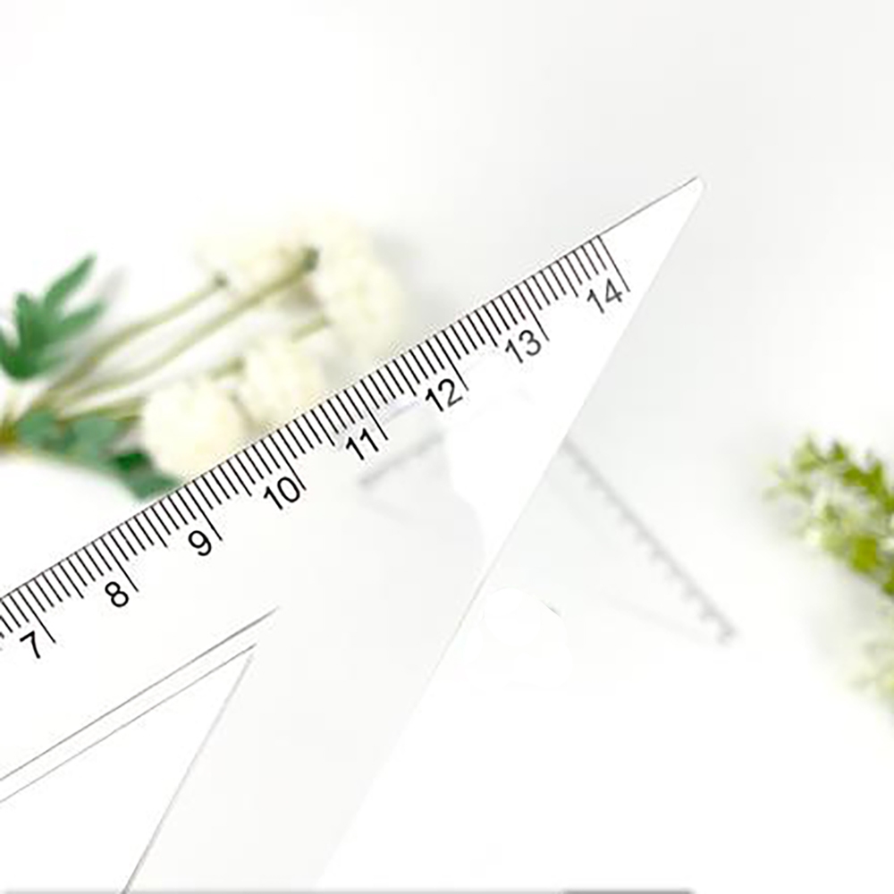Penggaris / Mistar Segitiga Transparan / Bening / Triangular Ruler