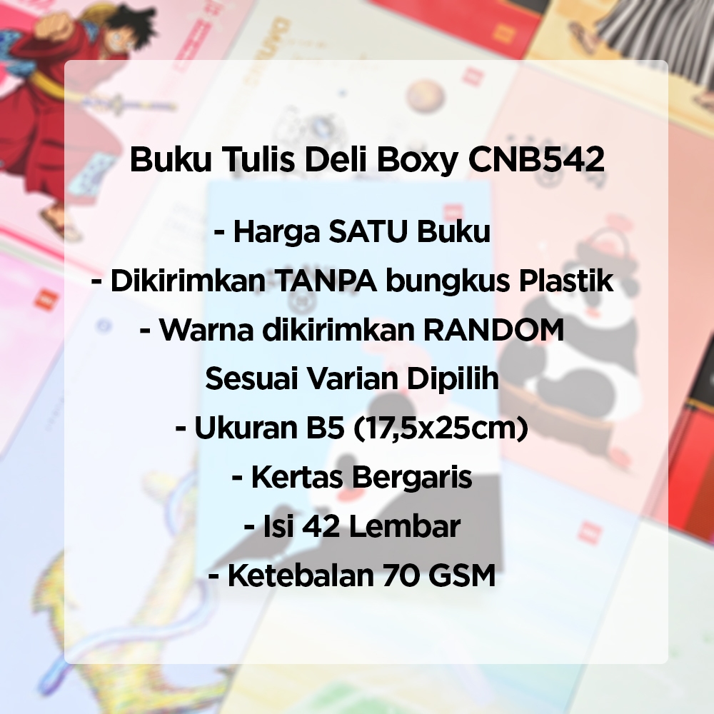 Buku Tulis Garis Boxy / B5 Deli 42 Lembar Satuan CNB542