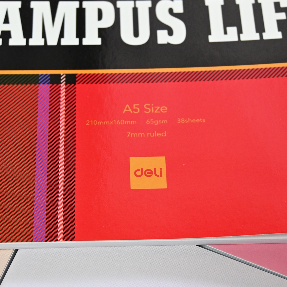 Buku Tulis Garis Kuarto / A5 Deli 38 Lembar Satuan CNA538