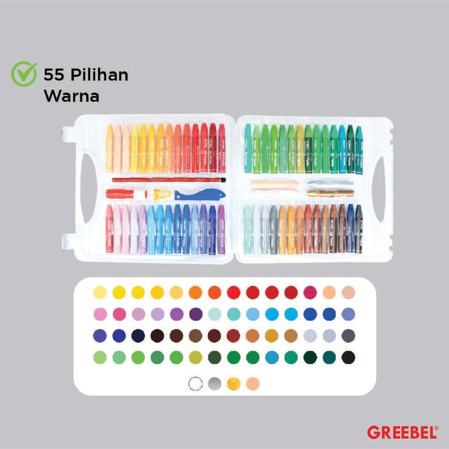 Crayon Oil Pastel Greebel PP-55C / Krayon 55 Warna