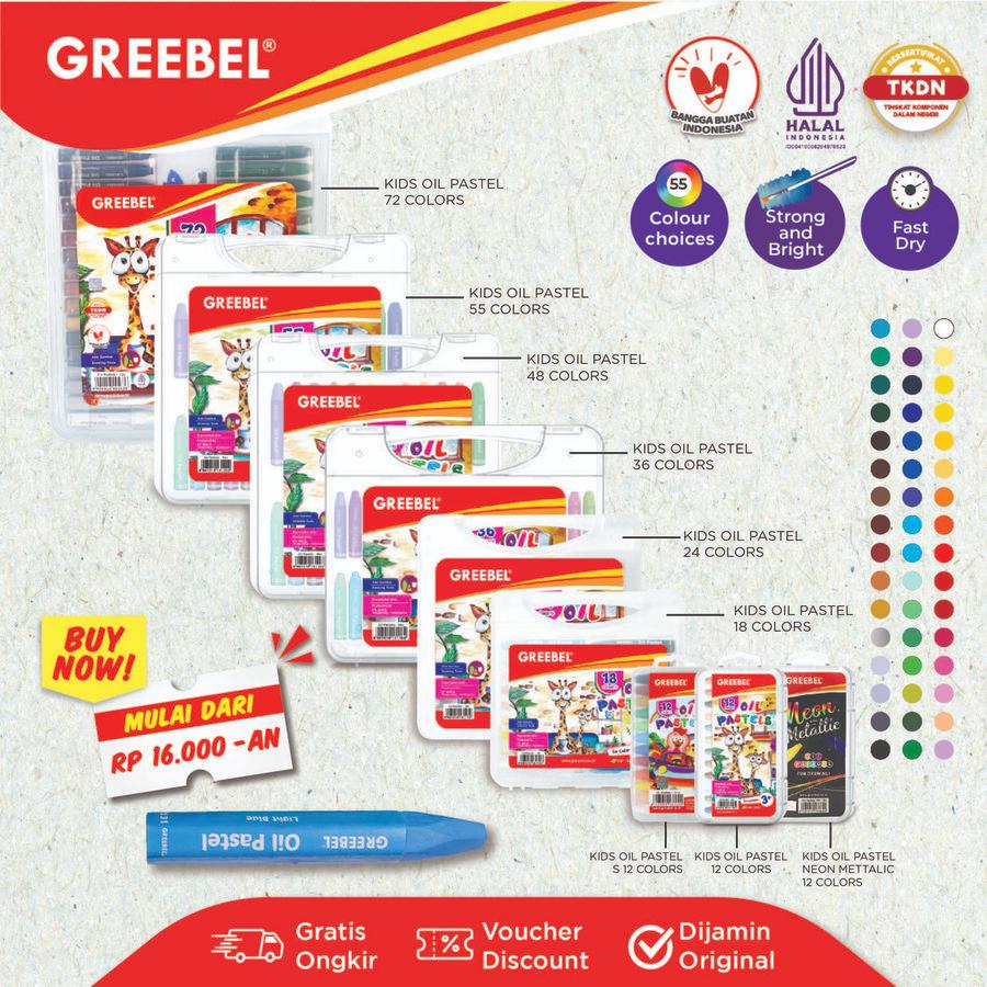 Crayon Oil Pastel Greebel PP-55C / Krayon 55 Warna