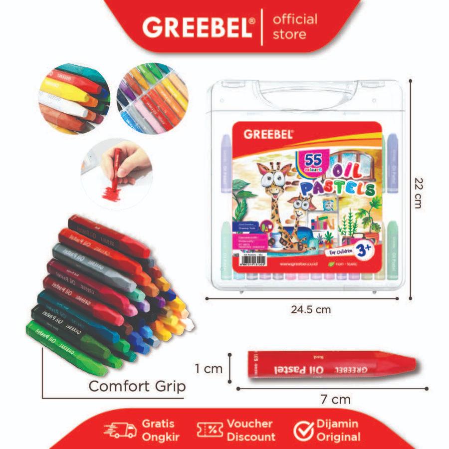 Crayon Oil Pastel Greebel PP-55C / Krayon 55 Warna
