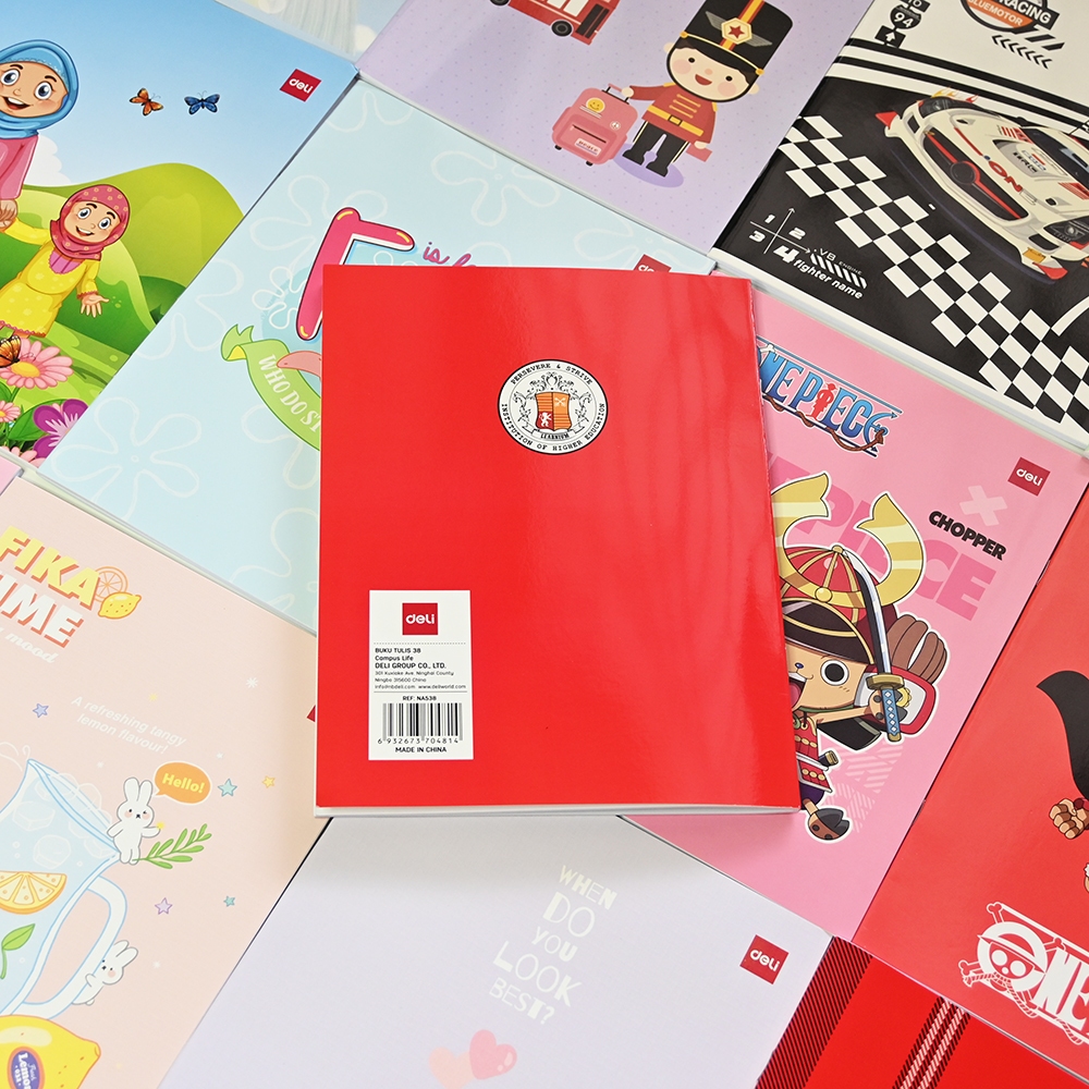 Buku Tulis Garis Kuarto / A5 Deli 38 Lembar Satuan CNA538