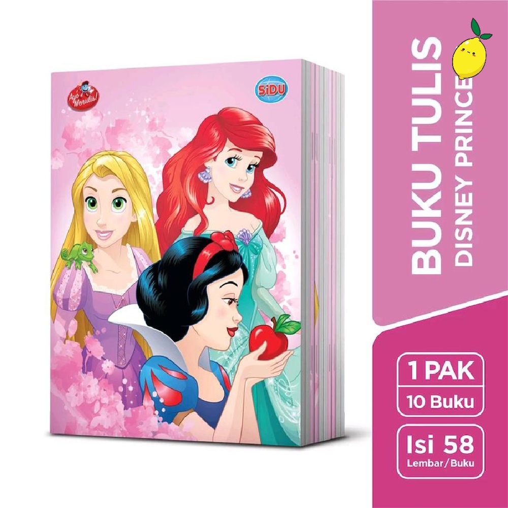 Buku Tulis Garis SIDU 58 Lembar 1 Pak 10 Buku PRINCESS Edition