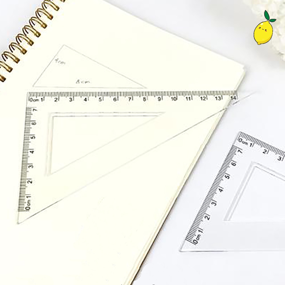 Penggaris / Mistar Segitiga Transparan / Bening / Triangular Ruler