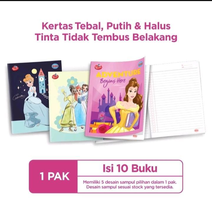 Buku Tulis Garis SIDU 58 Lembar 1 Pak 10 Buku PRINCESS Edition